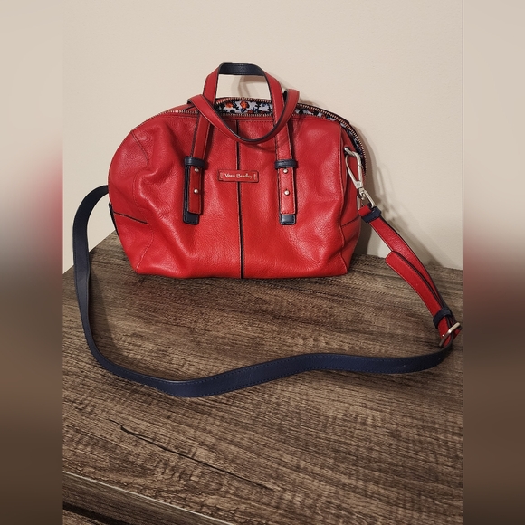Vera Bradley Handbags - Vera Bradley Red Leather Satchel Purse